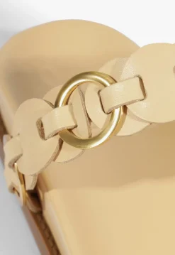 Schutz Selina Beige Leather Sporty Sandal