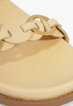 Schutz Selina Beige Leather Sporty Sandal