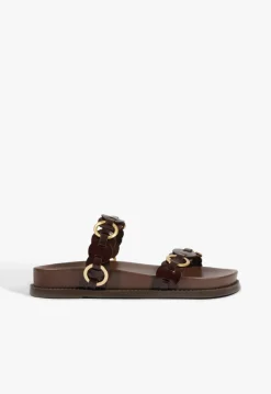 Schutz Selina Brown Leather Sporty Sandal