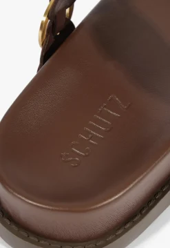 Schutz Selina Brown Leather Sporty Sandal