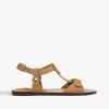 Schutz Stevie Brown Suede Flat Sandal