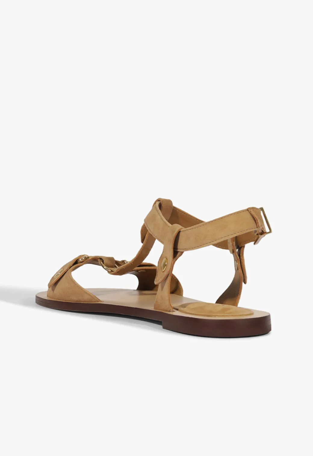 Schutz Stevie Brown Suede Flat Sandal