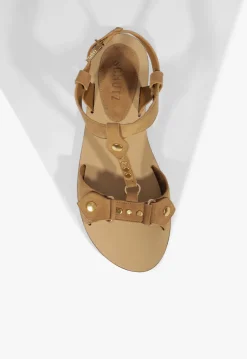 Schutz Stevie Brown Suede Flat Sandal