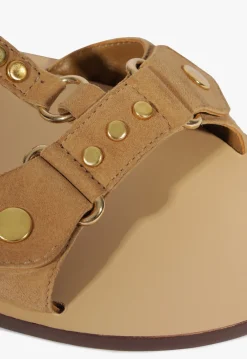 Schutz Stevie Brown Suede Flat Sandal