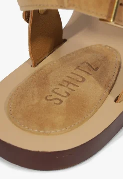 Schutz Stevie Brown Suede Flat Sandal