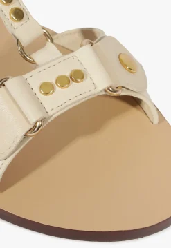 Schutz Stevie White Leather Flat Sandal