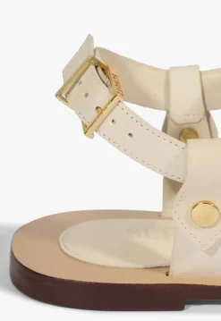 Schutz Stevie White Leather Flat Sandal